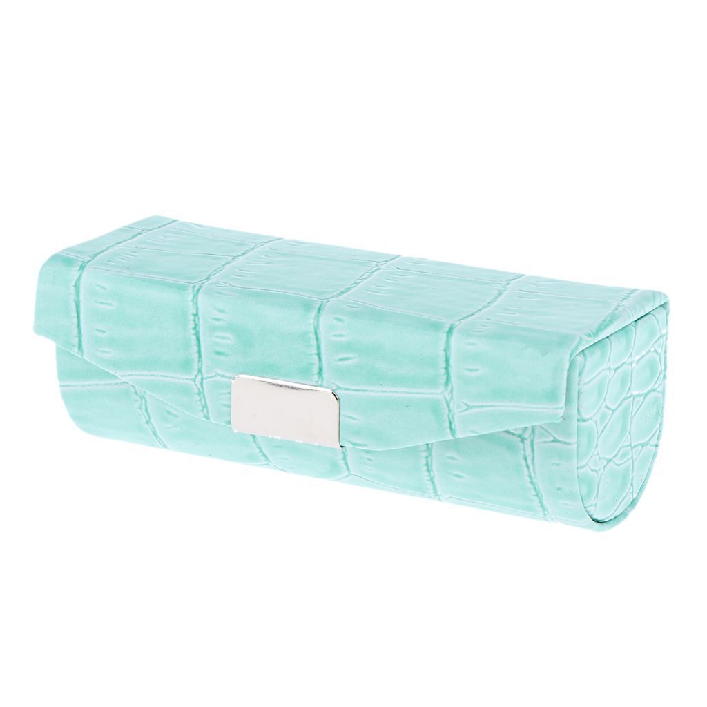 Elegant ABS Synthetic Leather Lipstick Case Bag Flocking Liner Traveling Purse