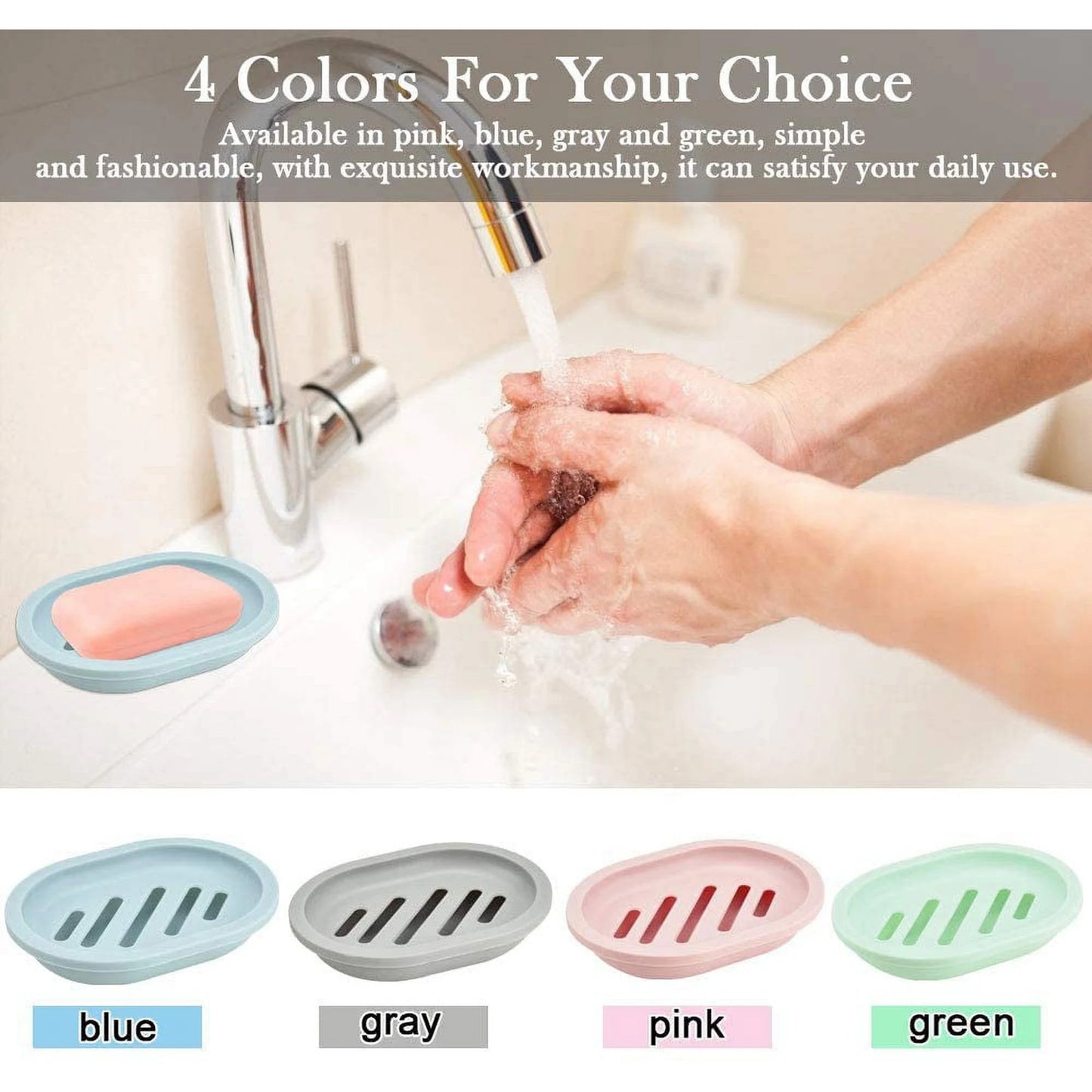 Bathroom Water Draining Soap Dish Case Holder Drainer Soap Saver Storage Box New