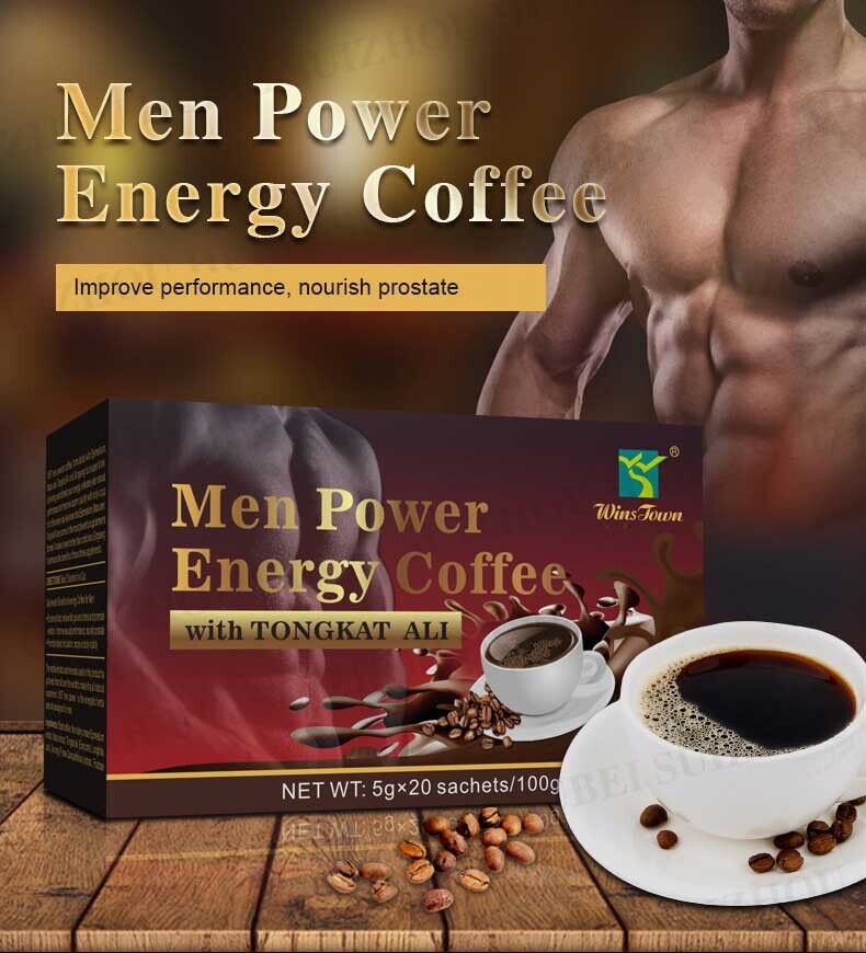 Men Power Energy Coffee Active Instant Black Coffee Maka Ginseng Coffee 5g*20bag