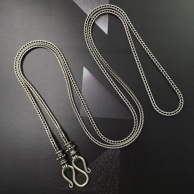 Universal Clasp Chain Necklace 80cm Vintage Unisex Sweater Chain Fashion
