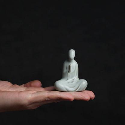 Ru Kiln Ceramic Tea Pet Buddha Zen Tea Play Accessories