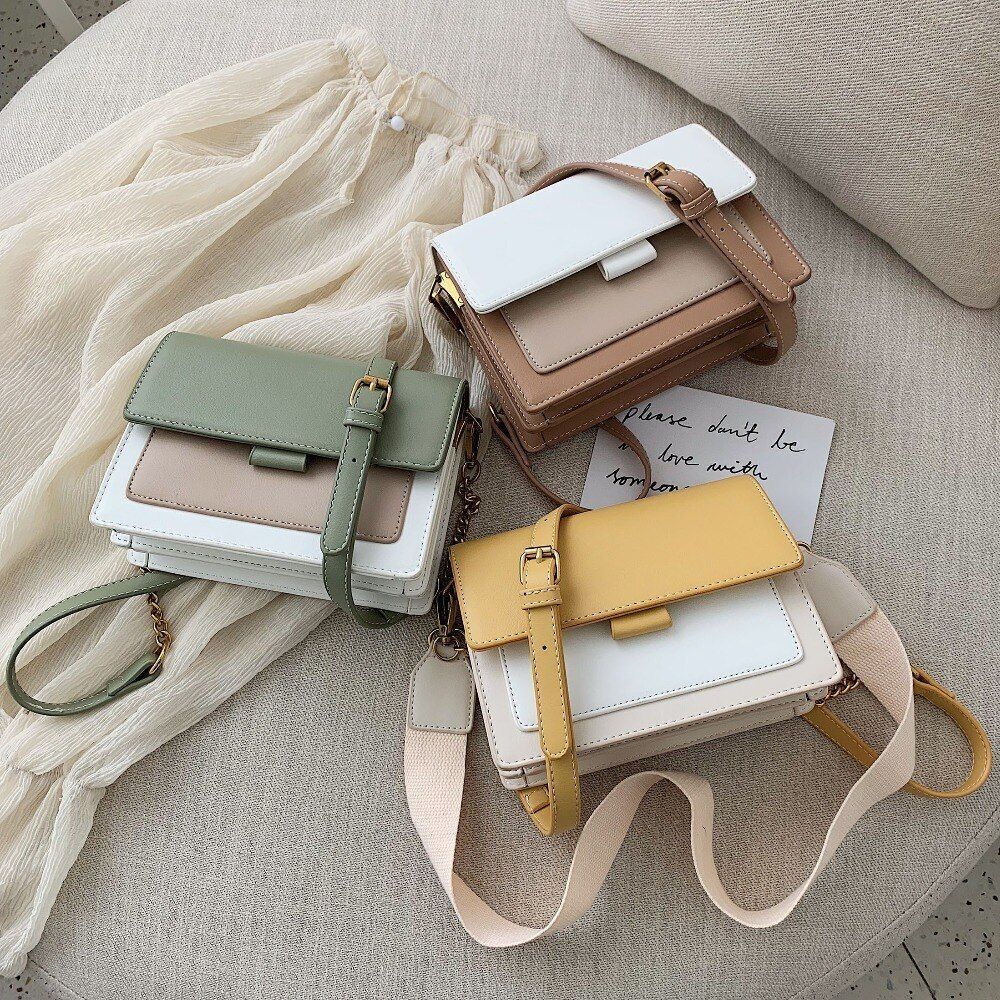 Mini Leather Crossbody Bags Chain Shoulder Simple Travel Long Belt Purse Handbag
