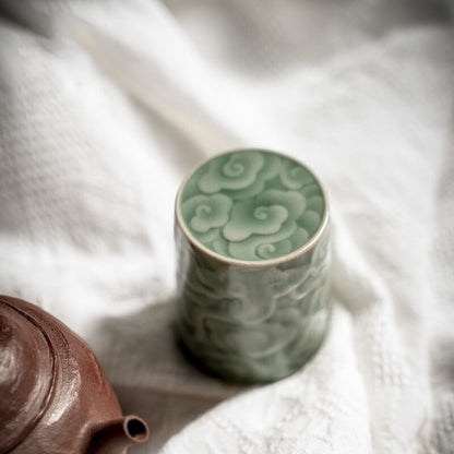 Porcelain Holder For Lid Of Tea Pot Longquan Celadon Rack Lucky Cloud Relief New