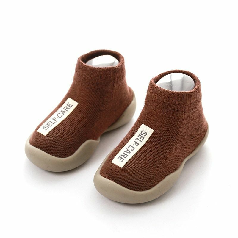 Unisex Baby Shoes First Walkers Toddler Girl Soft Rubber Knit Booties Anti-slip