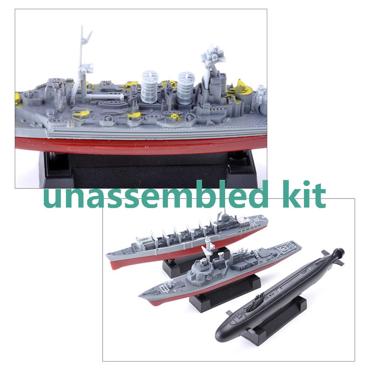 8x 4D Aircraft Carrier Cruiser Frigate Submarine Battleship Model Unassembled b