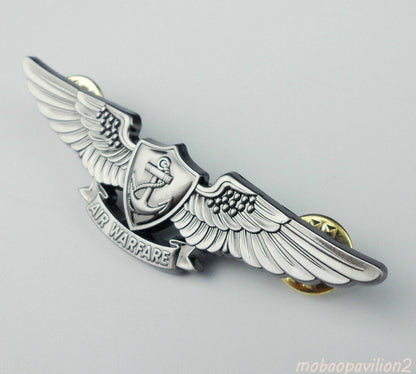 WW2 US Navy Air Warfare Specialist Badge Pin Silvery-US276 Decoration