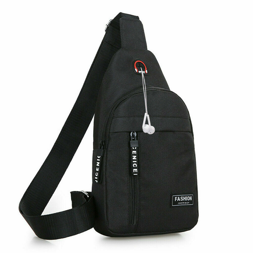 Men Nylon Shoulder Bags Sling Bag Sport Shoulder Chest Canvas Messenger Bag