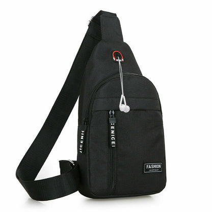 Men Nylon Shoulder Bags Sling Bag Sport Shoulder Chest Canvas Messenger Bag