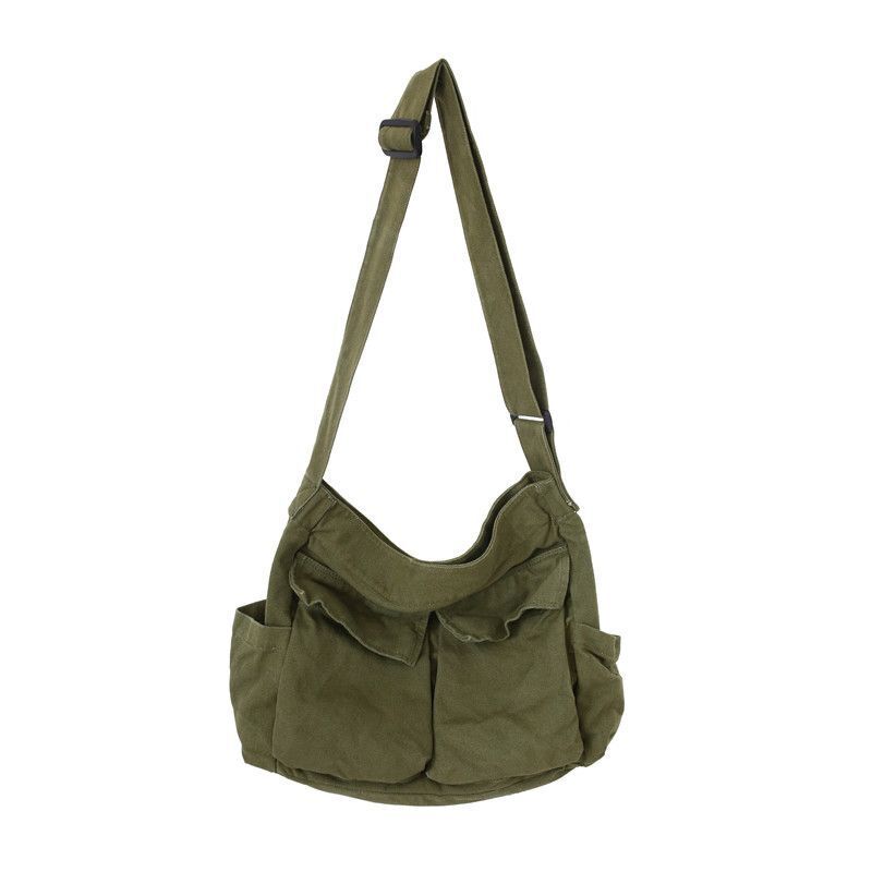 Large Capacity Canvas Shoulder Bags Solid Soft Denim Leisure Travel Bag Casual