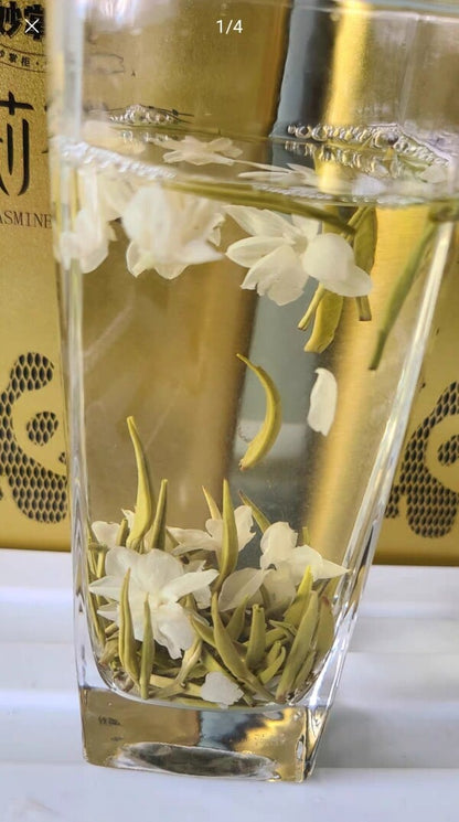 LAN XUE,CHINESE Jasmine Silver Needle Flavor GREEN Leaf Tea,JASMIN Jasmintee tee