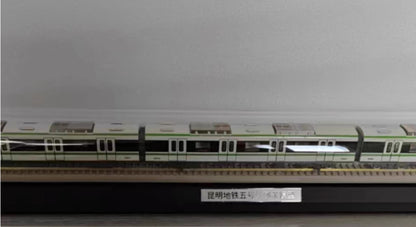 1:87 77CM Kunming Metro Line 5 Subway Passenger Car 3 Train Diecast Model