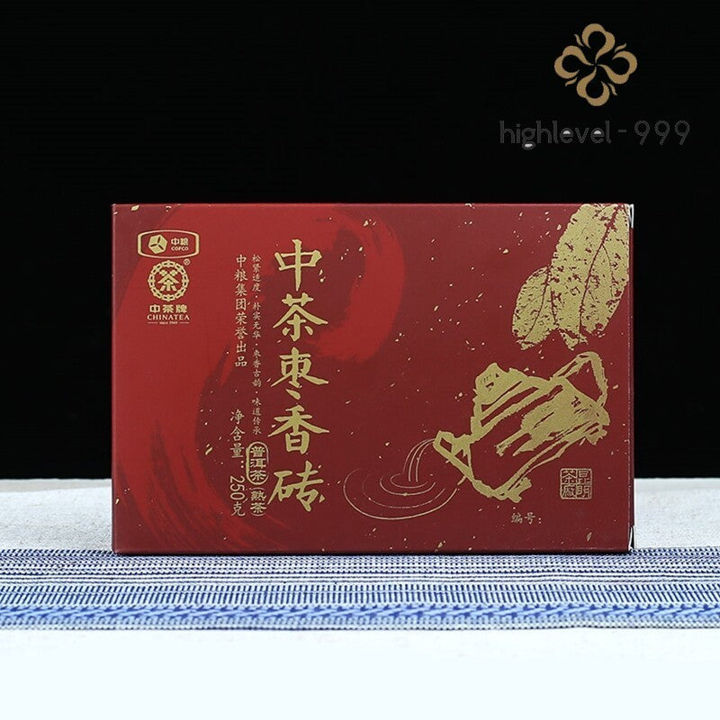 2018 CHINATEA Jujube Fragrant Brick Pu'er Tea Ripe Puer Yunnan Zhong Cha 250g