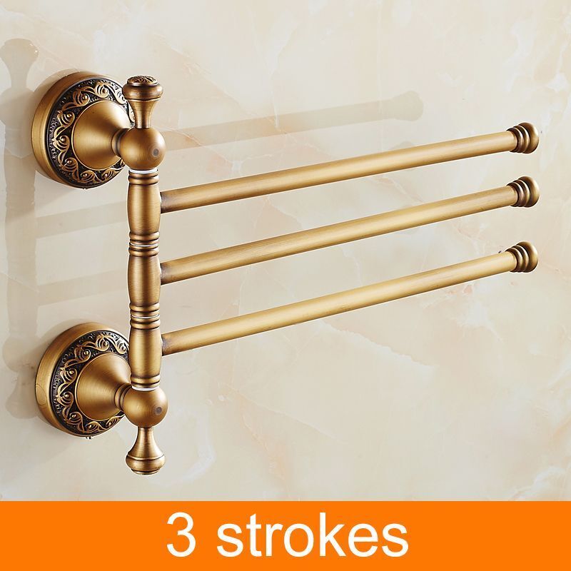 Bath Towel Holder Antique Brass Bronze Bathroom Accessories Movable Storage Rack