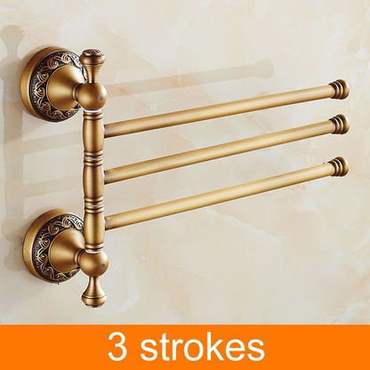 Bath Towel Holder Antique Brass Bronze Bathroom Accessories Movable Storage Rack