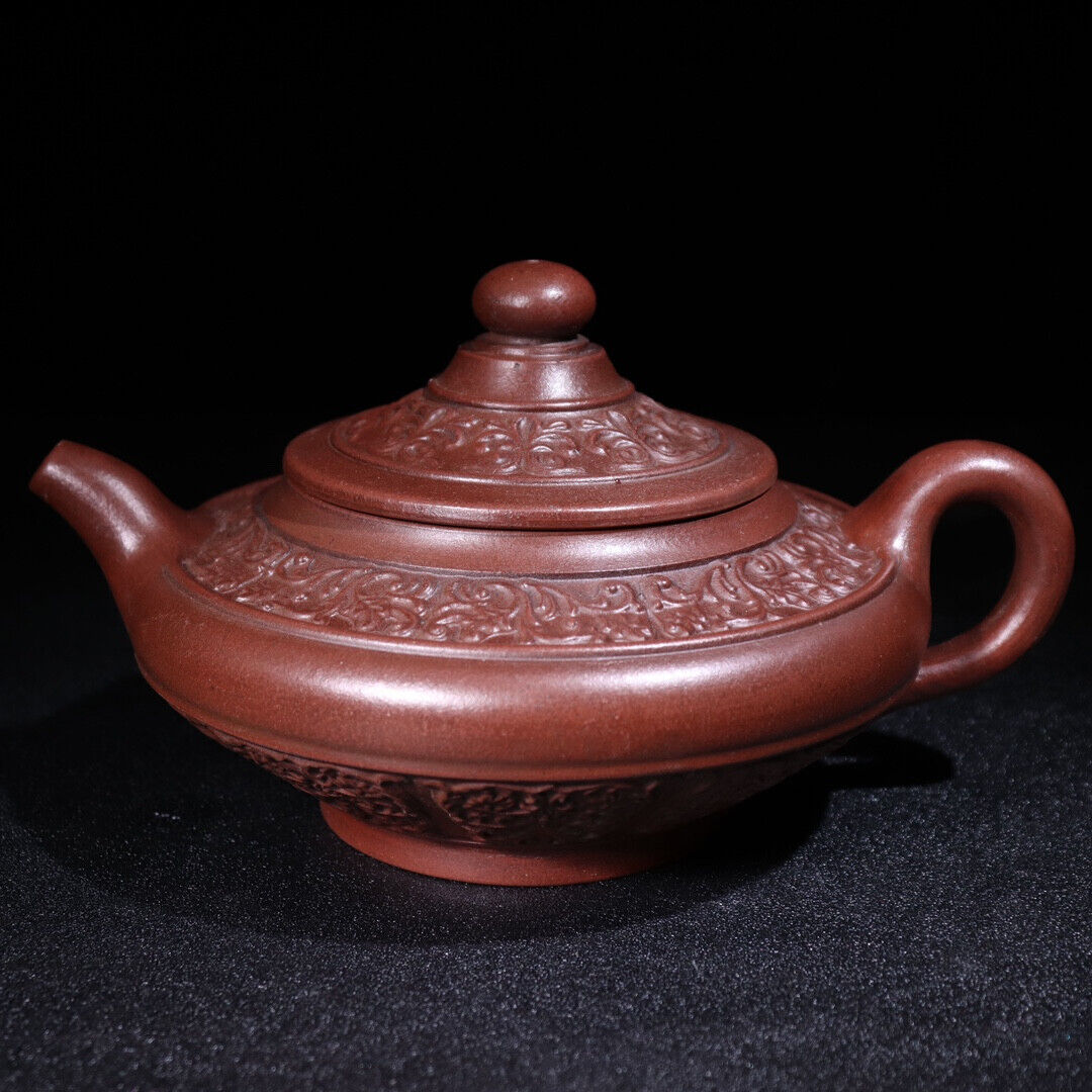 Chinese Yixing Zisha Clay Handmade Exquisite Teapot（虚扁 底款：杨凤年）