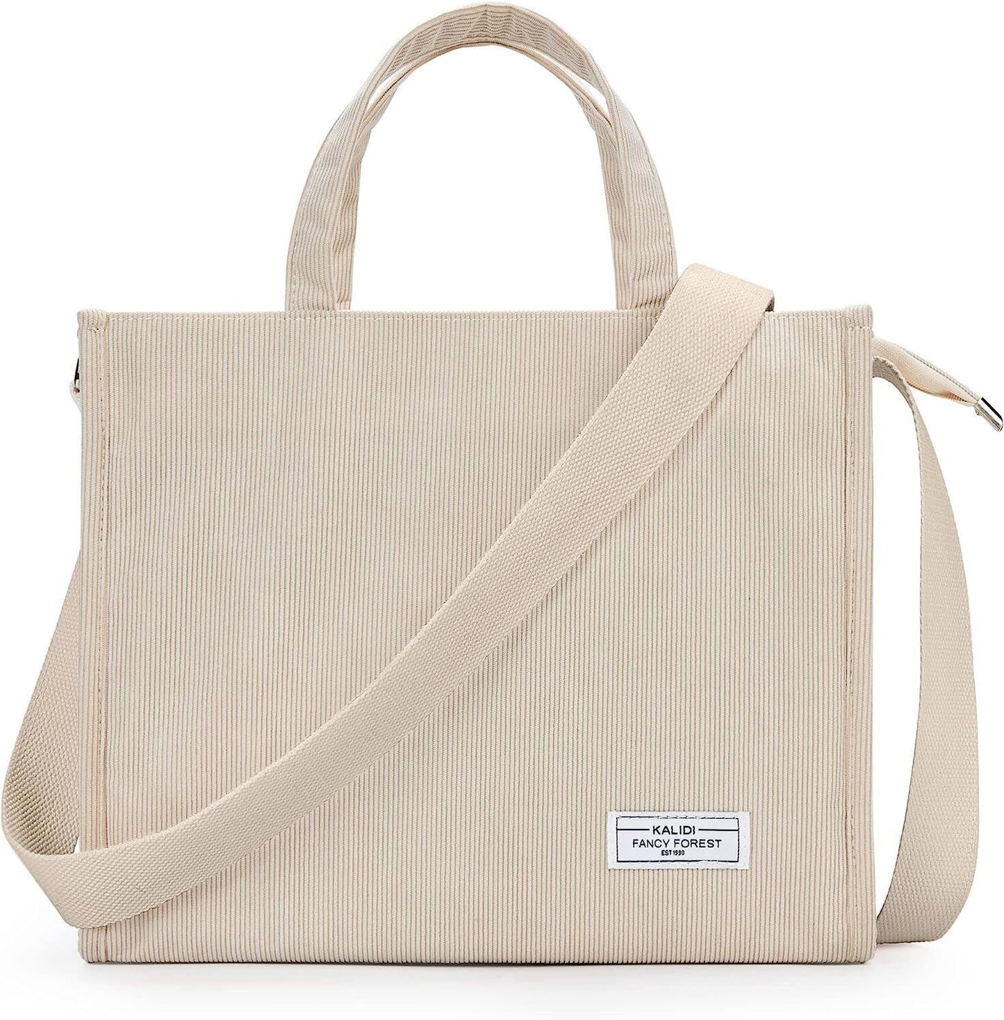 KALIDI Tote Bag for Women Corduroy Crossbody Bag Casual Zipper Tote Fashion Shou