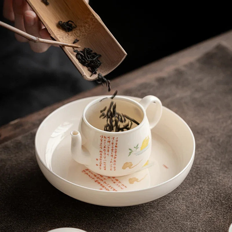 120ml Chinese Ceramic Handpainted Teapot Portable Tea Kettle Kungfu Teaware