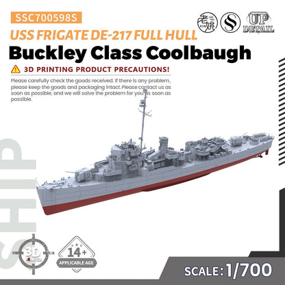 1/700 Military Model Kit USS Buckley Class Coolbaugh Frigate DE-217 Full Hull