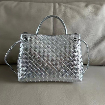 Rope Buckle Braided Tote Bag One Shoulder Portable Cross-body Women's Bag