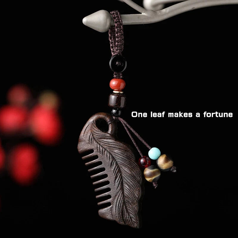 Creative Mini Ebony Mini Comb Pendant Convenient Sandalwood Small Comb Key Chain