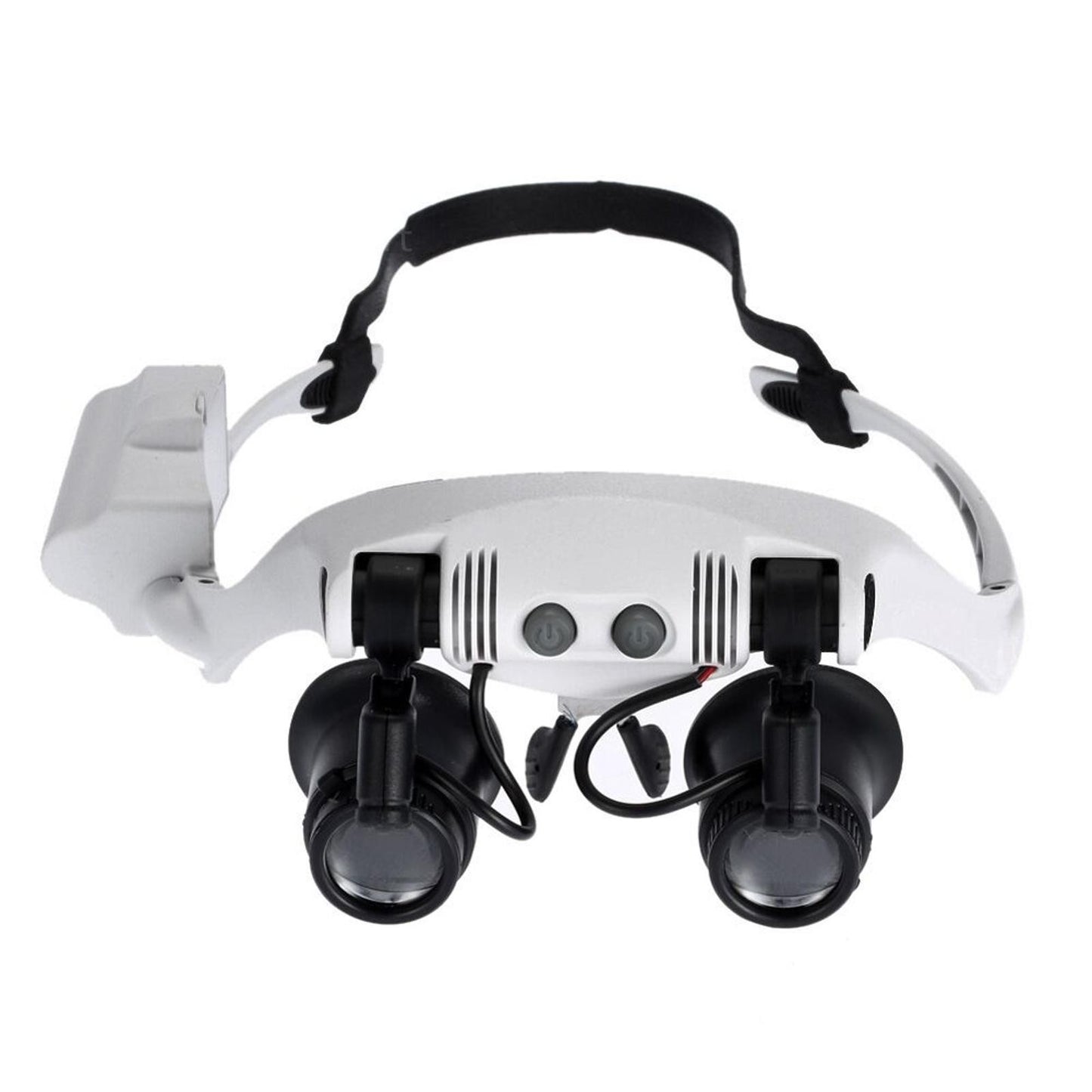 8 Lens Double Eye Jewelry Watch Repair Magnifier Loupe Glasses With LED Light