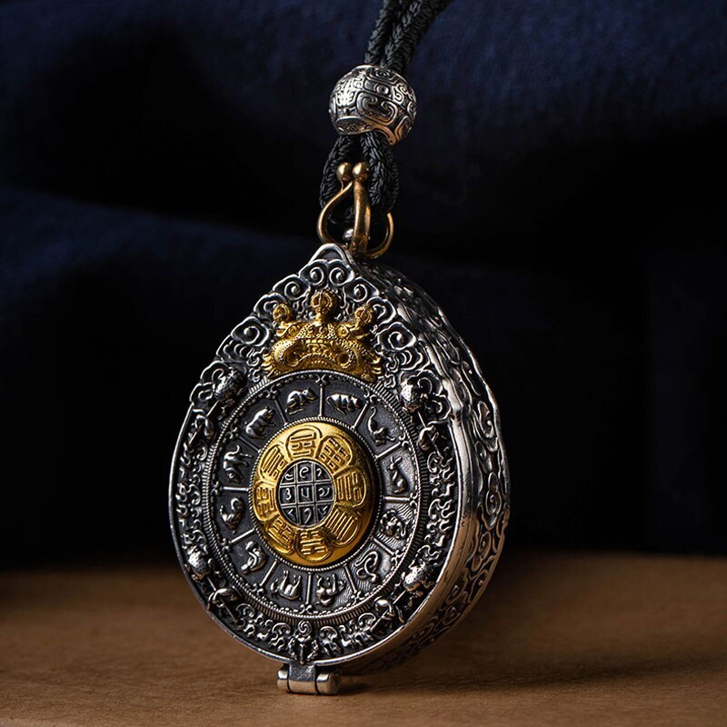 Old Jiugong Bagua Gawu Box Pendant Necklace Decoration Pendant Pendant necklace