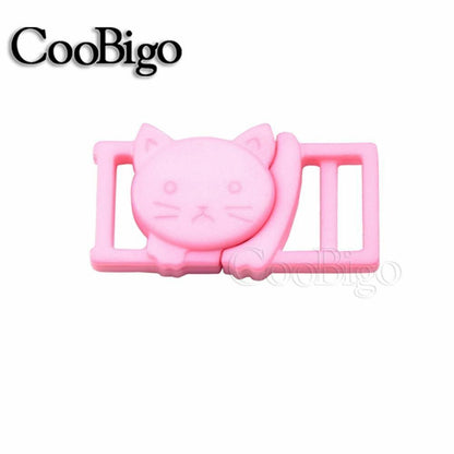 Cat Head Plastic Side Release Buckle Clips Outdoor Backpack Pet Collar 12pcs