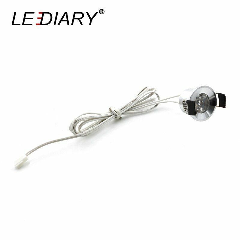 LED Mini Cabinet Downlights 12V Silvery White Black 1.5W 27mm Cut Hole Recessed
