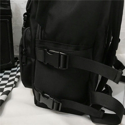 Black Backpack Fashion Waterproof Large School Student Shoulder Bags 28*12*42 CM
