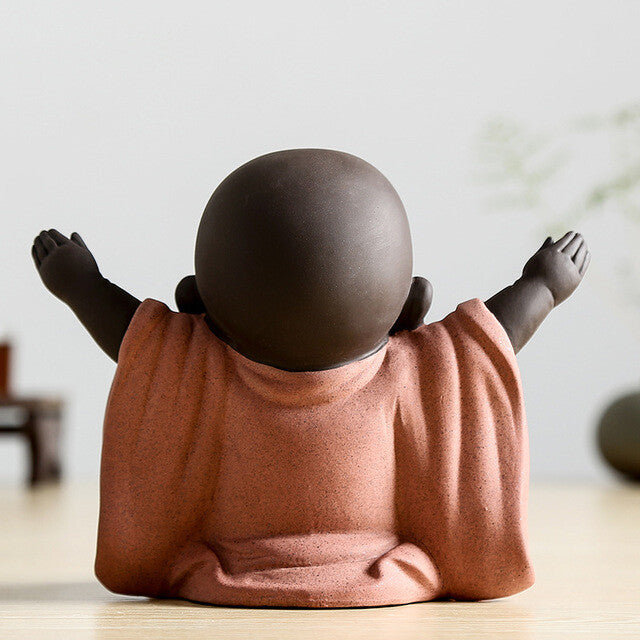 H13cm Happy Buddha Yixing Zisha Purple Clay Tea Pet Home Decoration On Tea Tray