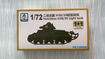 S-Model PS720008 1/72 Hotchkiss H38/39 Light Tank 1+1 Plastic Model Kit