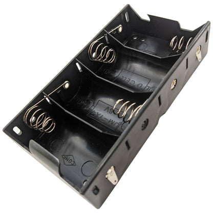 4 "D" Battery Holder with Solder Lug Terminals, Plastic Case 5.61"×2.87"×1.23"