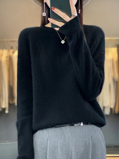 Autumn Winter Women Sweater O-Neck Pullovers Cashmere Knitwear Popular Clothes