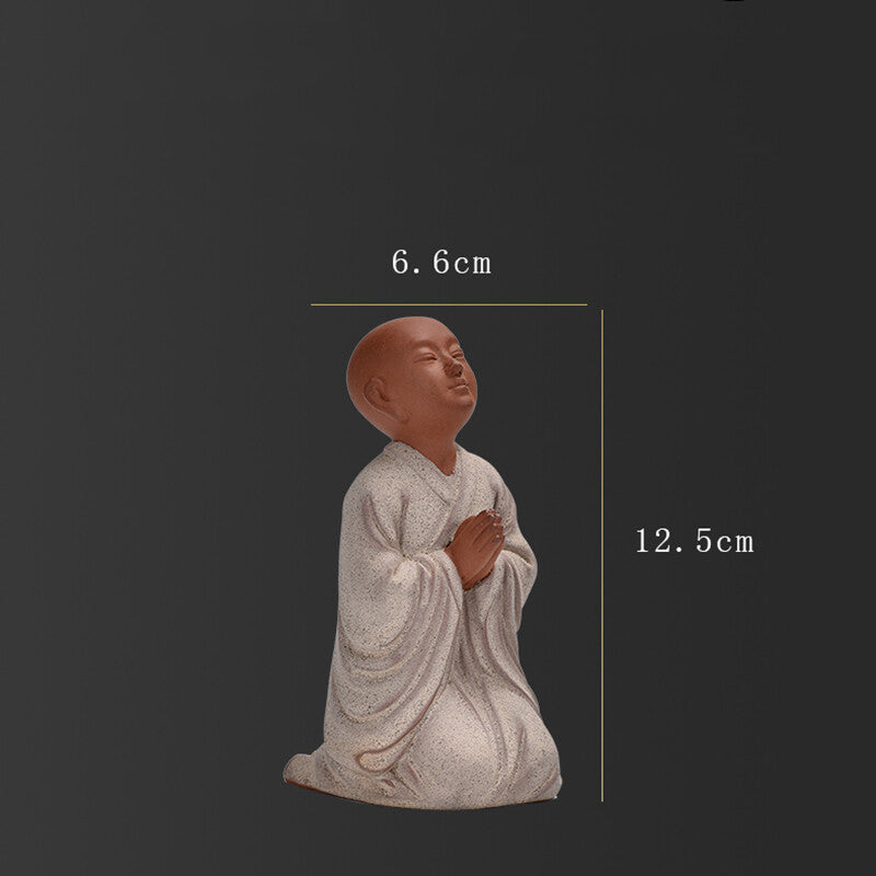 One Zisha Tea Pet Yixing Purple Clay Monk Statue Zen Style Creative Ornament New