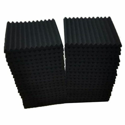 Wall Panel 50Pcs 12 Slot Fire-Retardant Soundproof Cotton Sound-Absorbing Black