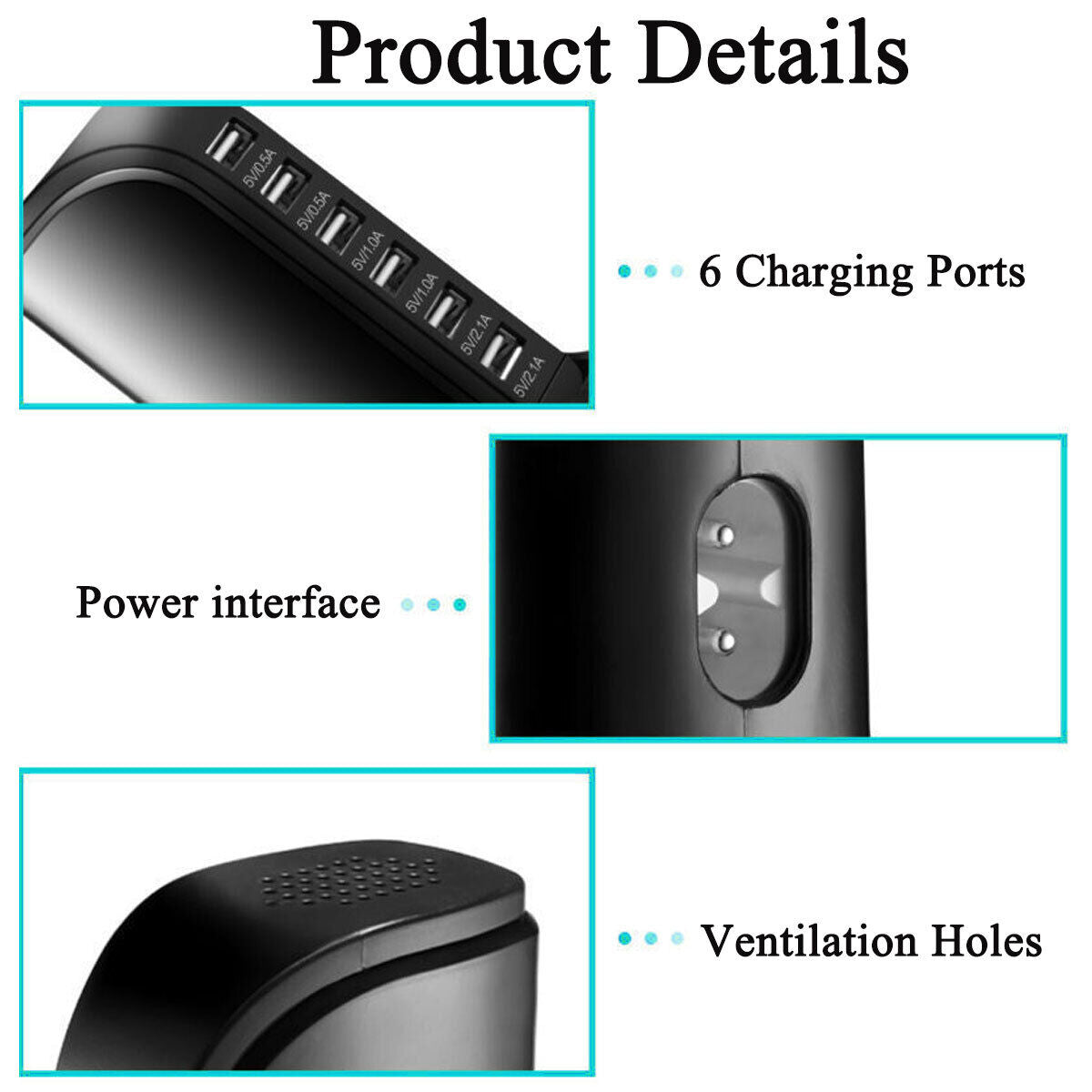 Multi Port USB Charger 6A Rapid Charging Station For OnePlus Nord N200 5G