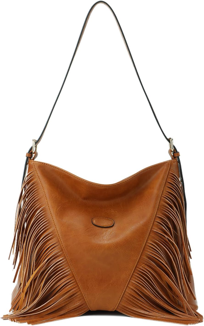Vintage Fringe Shoulder Bags for Women Tassle Hobo Large Crossbody Purse Gift