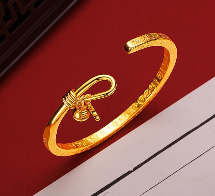 New Bell Ruyi 22K 23K 24K Gilding Yellow Gold Plated Bracele