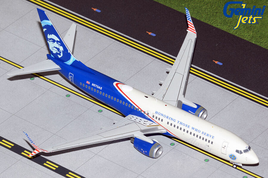 1:200 GeminiJets Alaska BOEING 737-800 Passenger Airplane Diecast Aircraft Model
