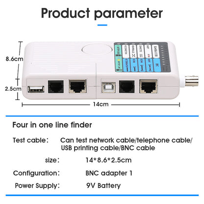 Remote RJ11 RJ45 USB BNC LAN Network Cable Tester for LAN Cable Tracker Detector