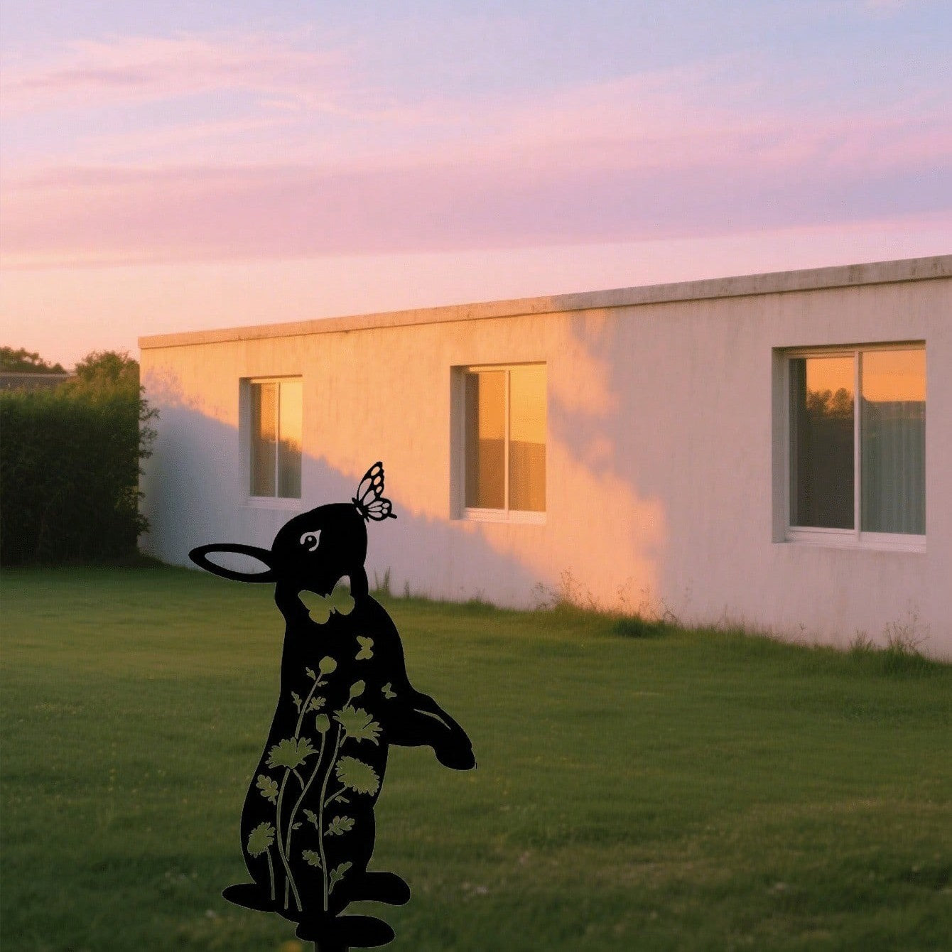 HelloYoung Metal Rabbit Stake 1PC Yard Decor Holiday Gift