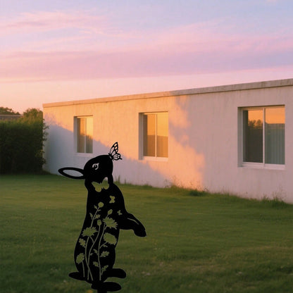 HelloYoung Metal Rabbit Stake 1PC Yard Decor Holiday Gift