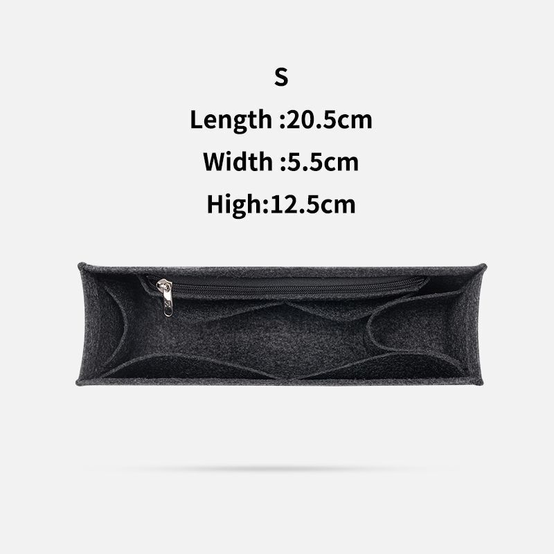 Purse Organizer Insert Felt Makeup Bag Zipper Luxury Handbag Tote Shaper Travel