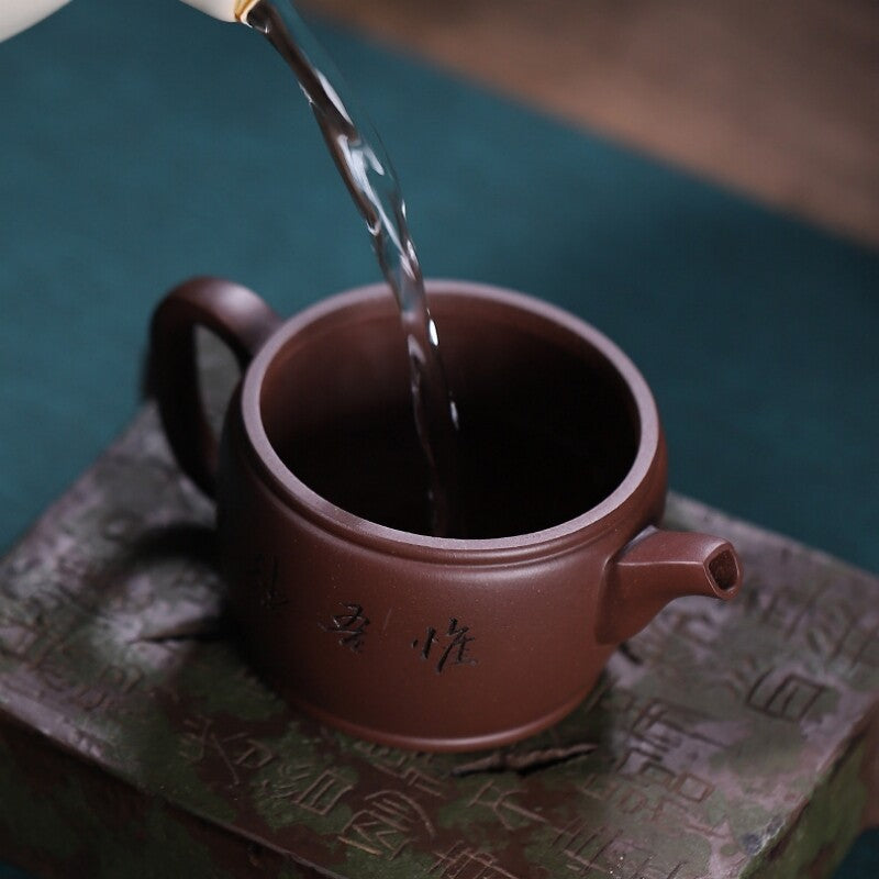 190ml True Yixing Zisha Marked Clay Tea Pot 10 Infuser Holes Handmade Hanwa Pot