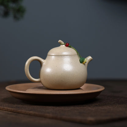 China Yixing Zisha Natural Green Clay Benshan Lvni Qieduan 小金瓜 Teapot Tea Pot