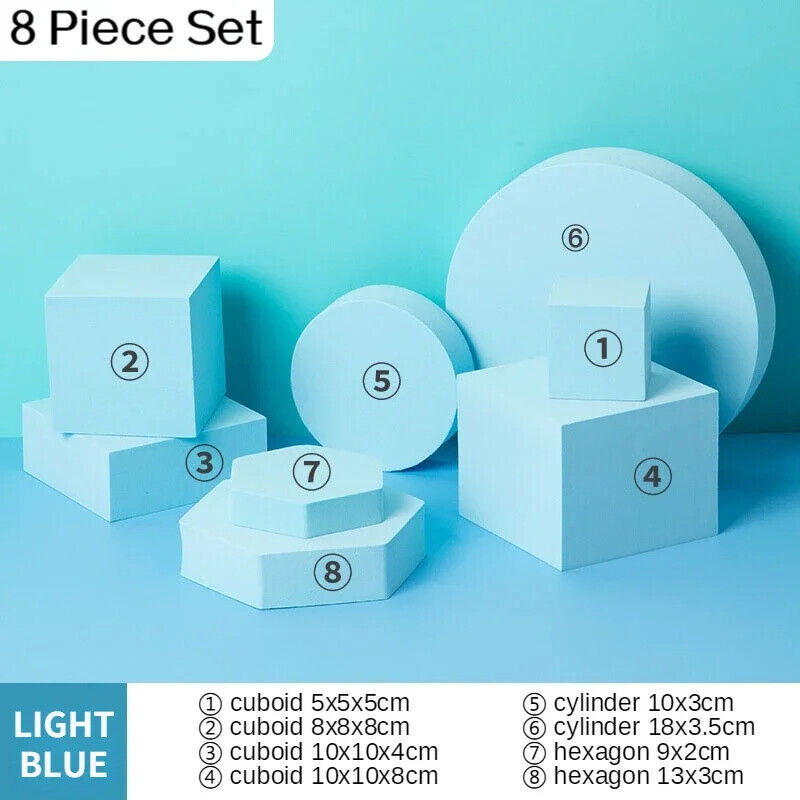 Photo Background Props 8Pcs Foam Solid Colors Photography Cube Posing Ornaments