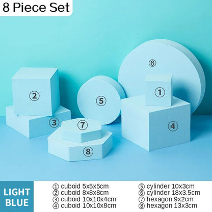 Photo Background Props 8Pcs Foam Solid Colors Photography Cube Posing Ornaments