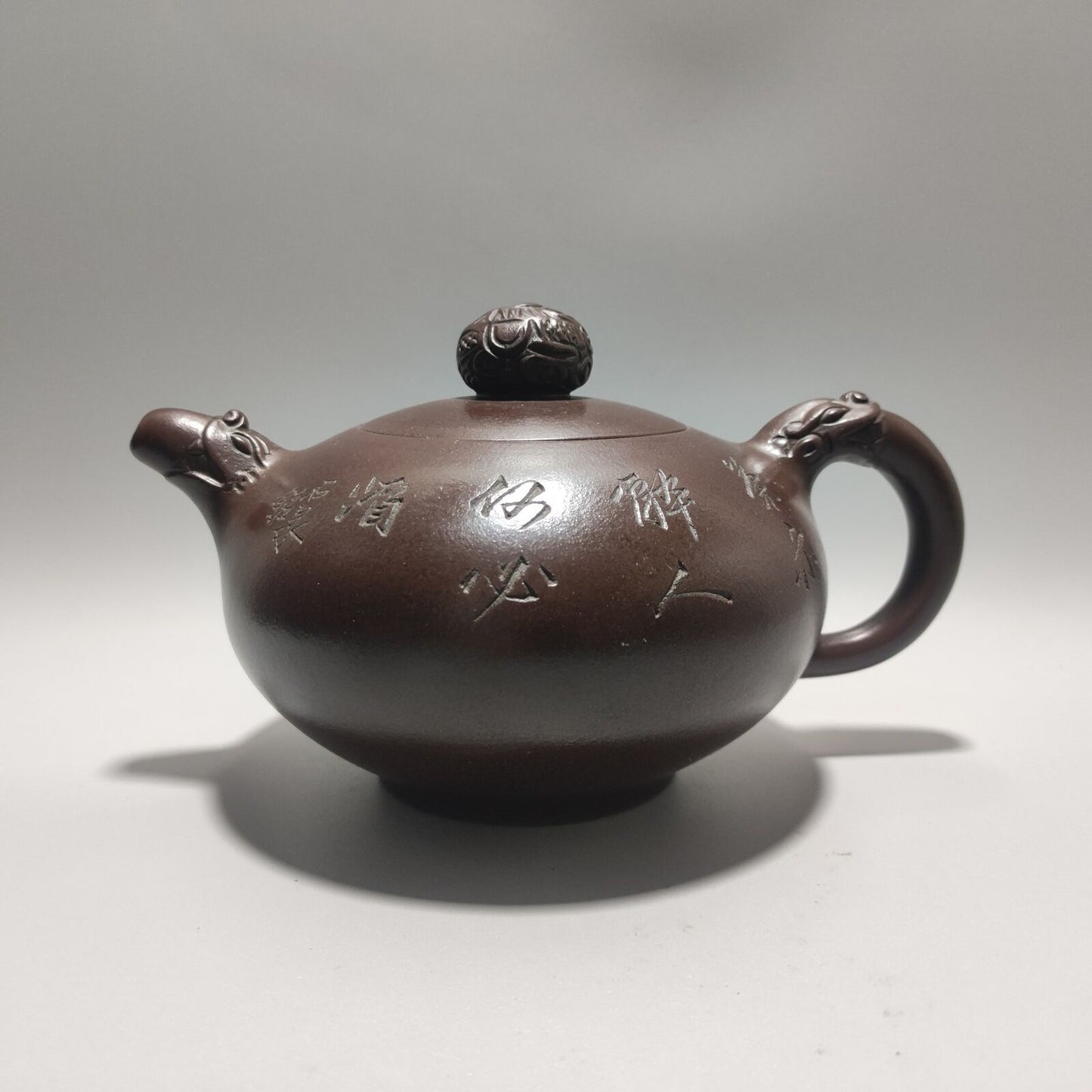 Vintage Chinese Yixing Purple Clay Teapot Zisha Ceremony Carving Collectible Art