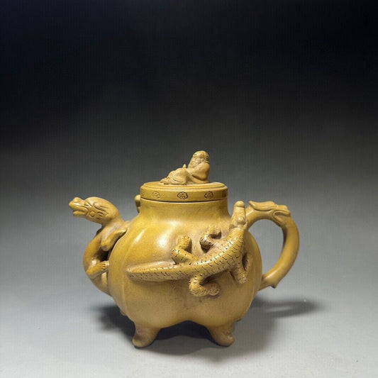 vintage chinese yixing purple clay teapot zisha ceremony carving Collectible art