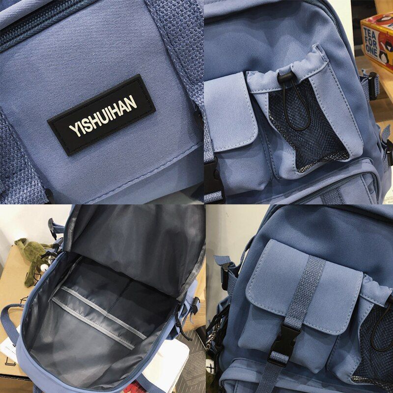 Cool Black Nylon Travelling Bag Backpacks Anti Theft Rucksack School 31*15*45 CM